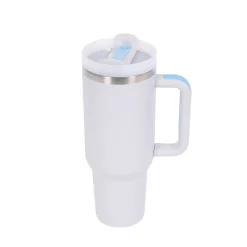 Thermobecher mit Strohhalm 1.1L weiss