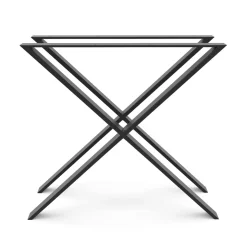 Tischgestell Stahl X-Form 80 x 71 cm 2er Set schwarz