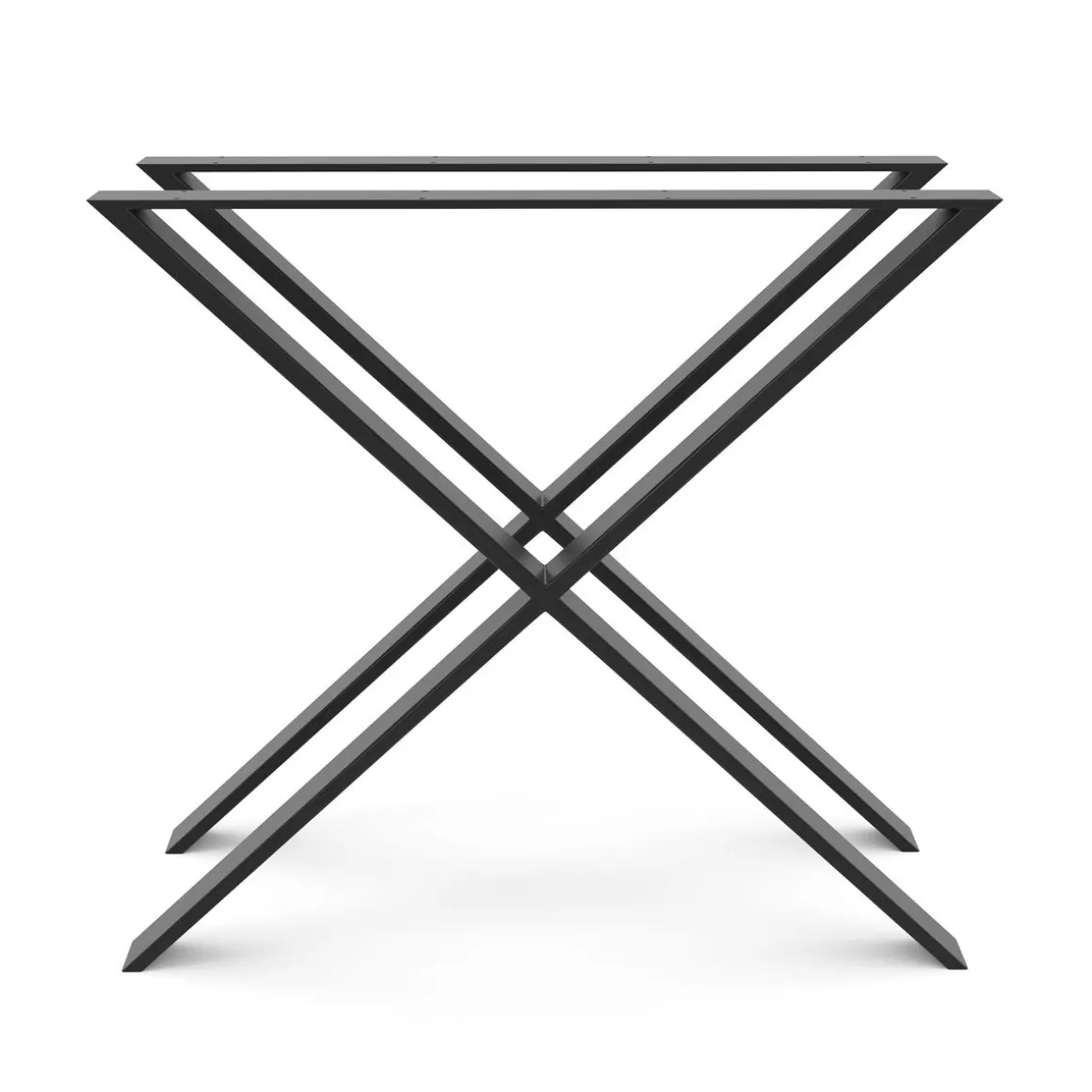 Tischgestell Stahl X-Form 80 x 71 cm 2er Set schwarz