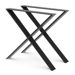 Tischgestell Stahl X-Form 80 x 71 cm 2er Set schwarz