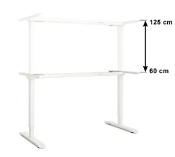 Tischgestell Stehpult elektrisch weiss 140 - 160 cm