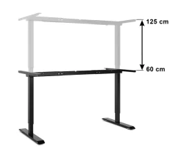 Tischgestell Stehpult elektrisch schwarz 140 - 160 cm