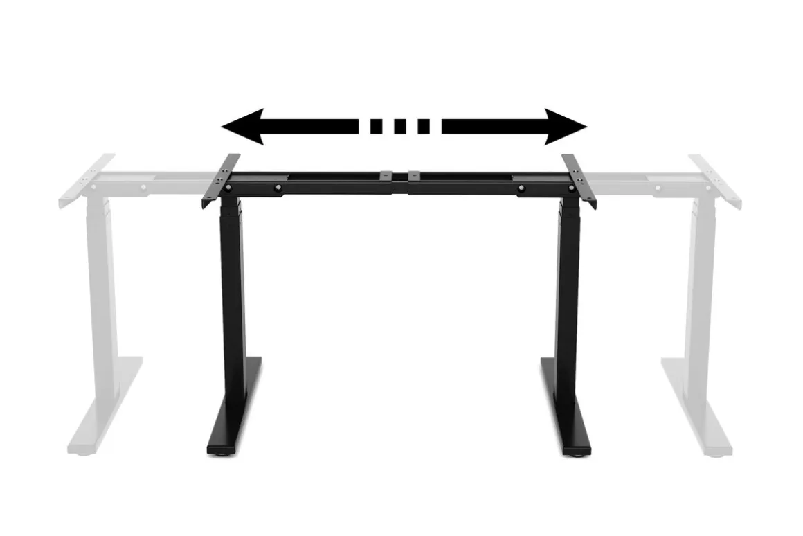 Tischgestell Stehpult elektrisch schwarz 180 - 200 cm