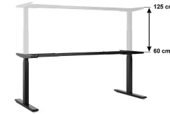 Tischgestell Stehpult elektrisch schwarz 180 - 200 cm