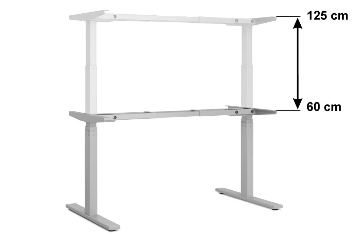 Tischgestell Stehpult elektrisch grau 160 - 180 cm