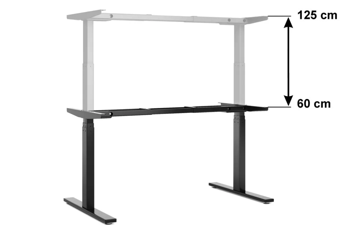 Tischgestell Stehpult elektrisch schwarz 160 - 180 cm