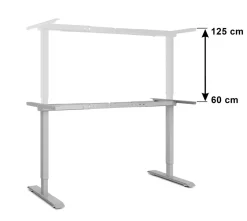 Tischgestell Stehpult elektrisch grau 140 - 160 cm