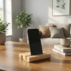 Tischhalterung für Handy und Tablet Bambus