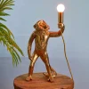 Tischlampe Affe 38 cm gold