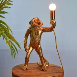 Tischlampe Affe 38 cm gold