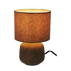Tischlampe Leinen 14 x 22 cm braun