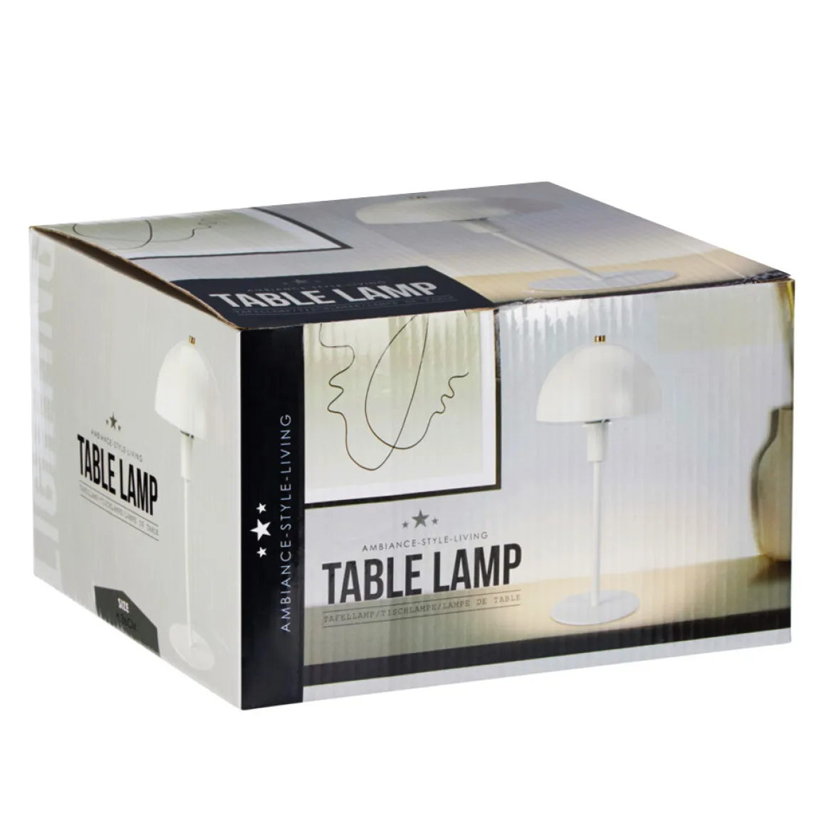 Tischlampe Metall 18 x 36 cm weiss