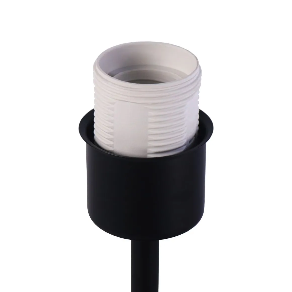 Tischlampe mit Stoffschirm schwarz
