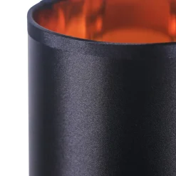 Tischlampe mit Stoffschirm schwarz
