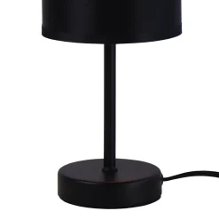 Tischlampe mit Stoffschirm schwarz