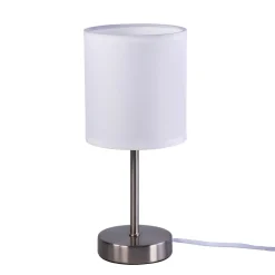 Tischlampe mit Stoffschirm weiss