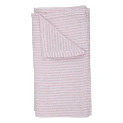 Tischläufer gestreift 150 x 35 cm rosa/weiss