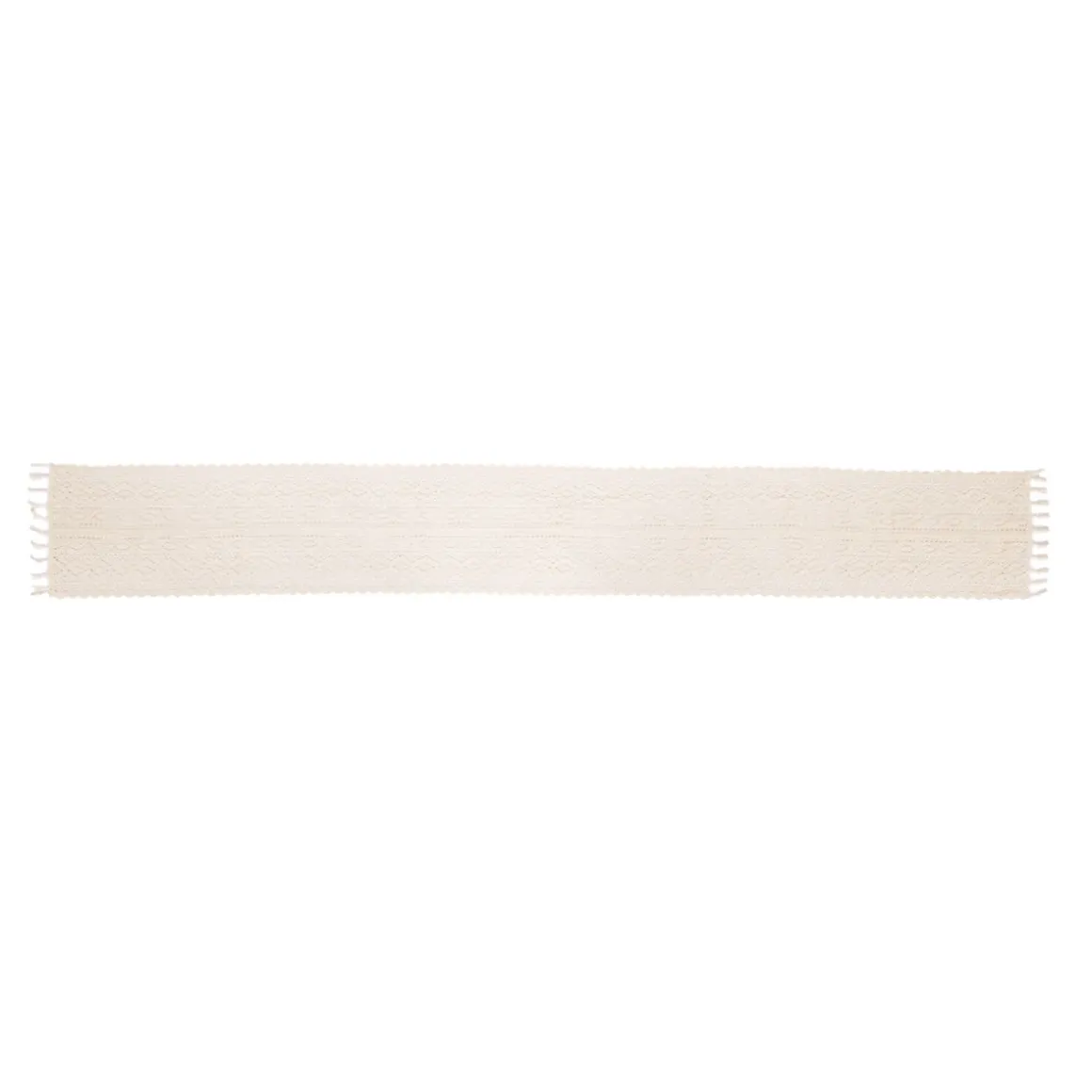 Tischläufer Makramee 240 x 24 cm beige