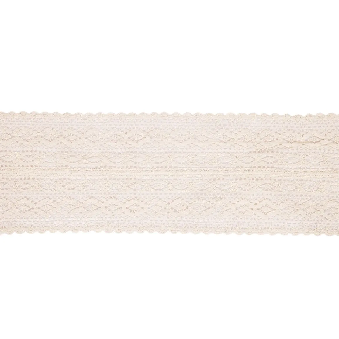 Tischläufer Makramee 240 x 24 cm beige