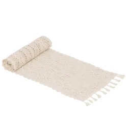 Tischläufer Makramee 180 x 24 cm beige