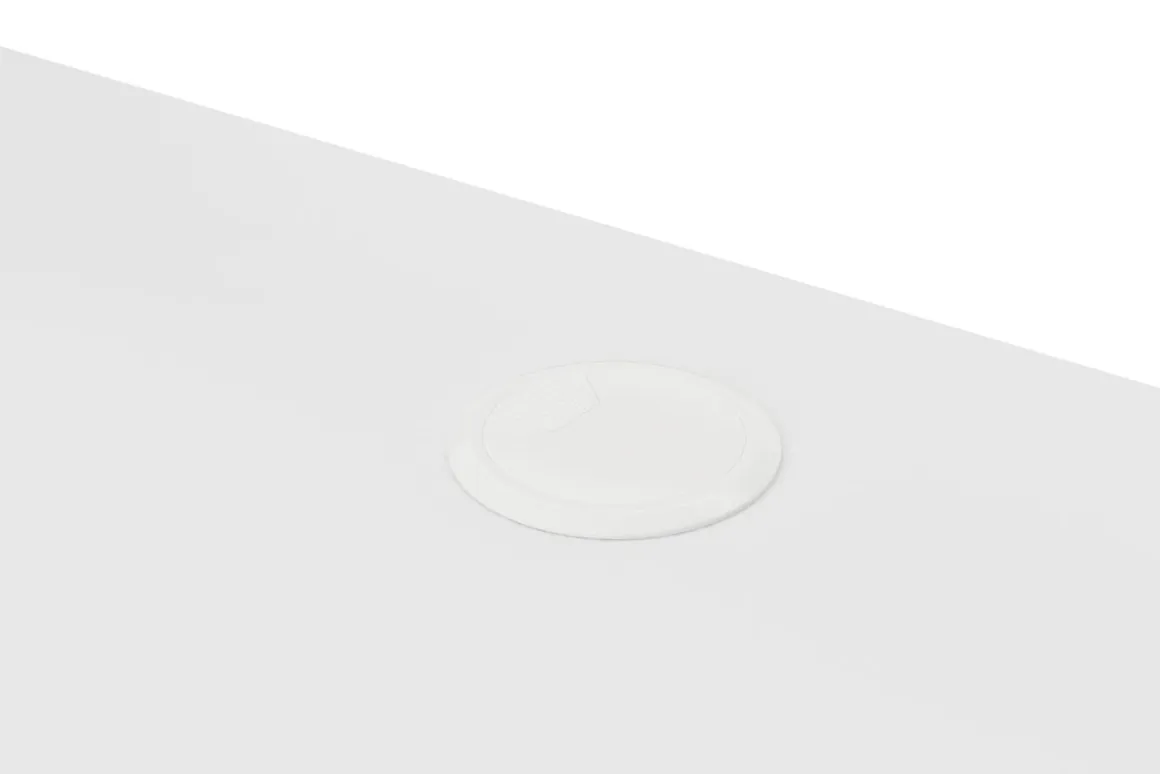 Tischplatte Stehpult mit Kabeldurchlass weiss 160 x 80 cm