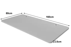 Tischplatte Stehpult mit Kabeldurchlass grau 160 x 80 cm