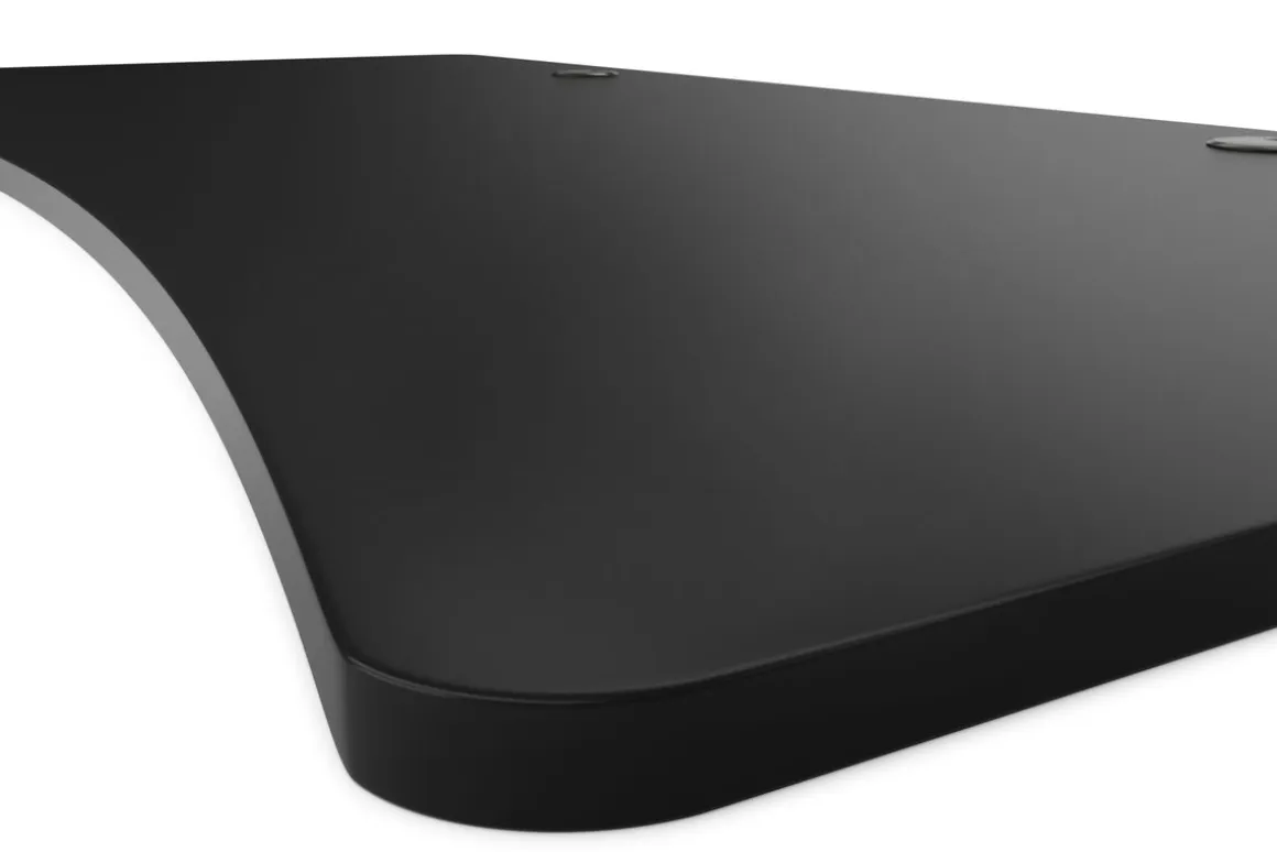 Tischplatte Stehpult mit Kabeldurchlass schwarz 200 x 92 cm