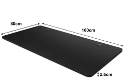 Tischplatte Stehpult mit Kabeldurchlass schwarz 160 x 80 cm