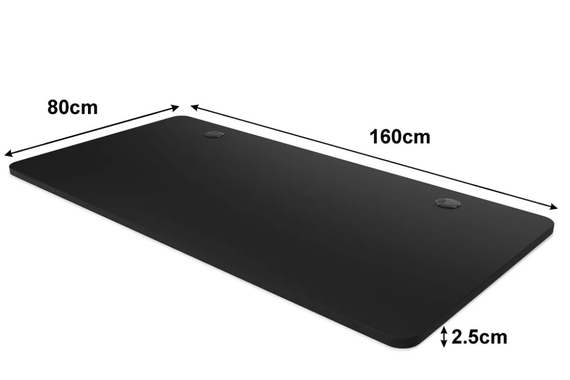 Tischplatte Stehpult mit Kabeldurchlass schwarz 160 x 80 cm