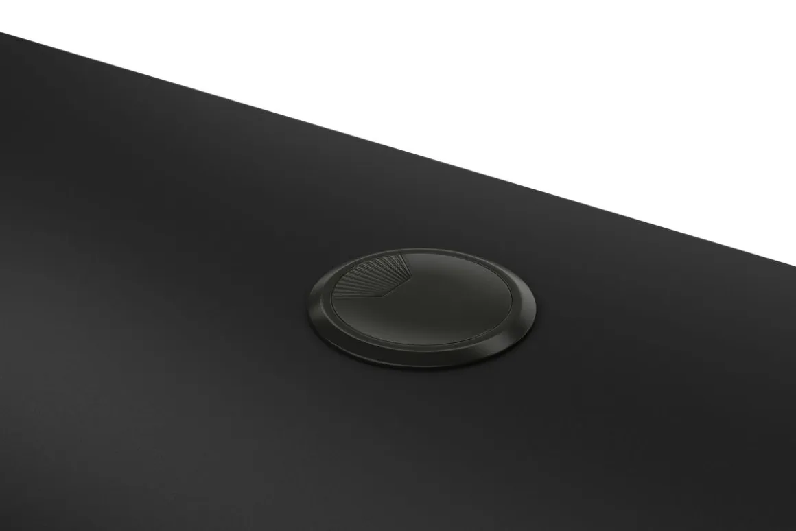 Tischplatte Stehpult mit Kabeldurchlass schwarz 160 x 80 cm