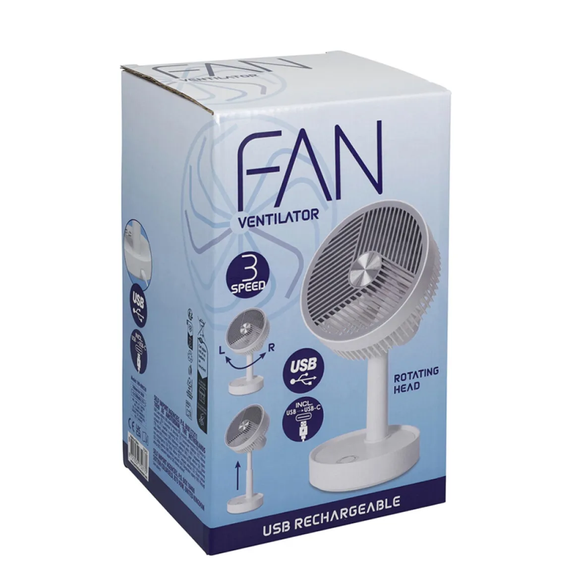 Tischventilator mit USB weiss