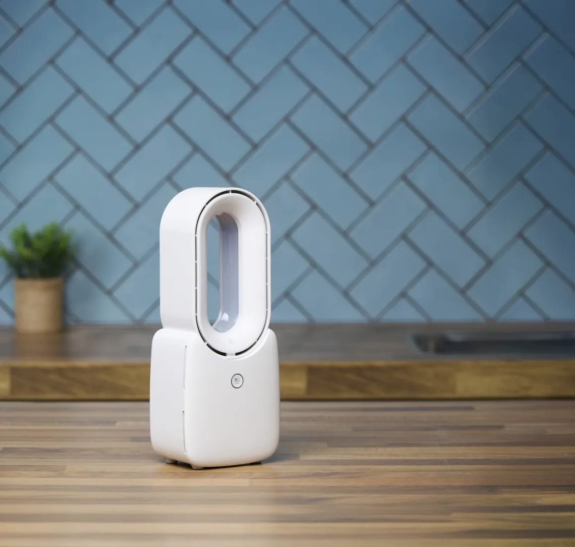 Tischventilator 3 Stufen mit USB und LED weiss