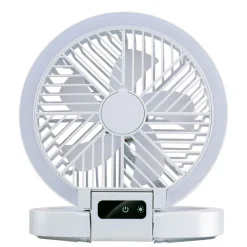Tischventilator 5 Stufen mit USB und LED weiss