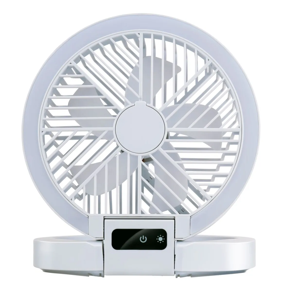 Tischventilator 5 Stufen mit USB und LED weiss