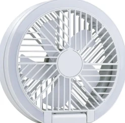 Tischventilator 5 Stufen mit USB und LED weiss