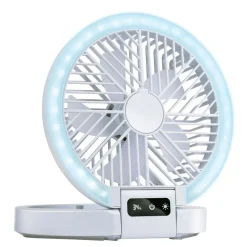 Tischventilator 5 Stufen mit USB und LED weiss