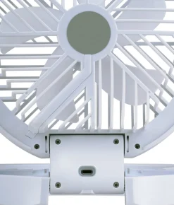 Tischventilator 5 Stufen mit USB und LED weiss