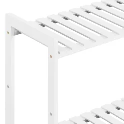Toilettenregal Bambus 63 x 26 x 163 cm weiss