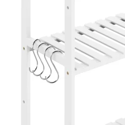 Toilettenregal Bambus 63 x 26 x 163 cm weiss
