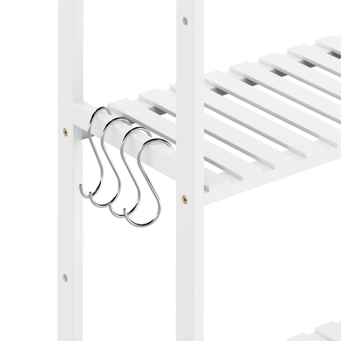 Toilettenregal Bambus 63 x 26 x 163 cm weiss