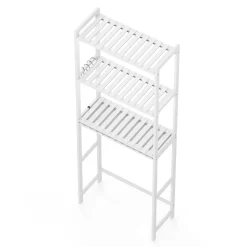 Toilettenregal Bambus 63 x 26 x 163 cm weiss