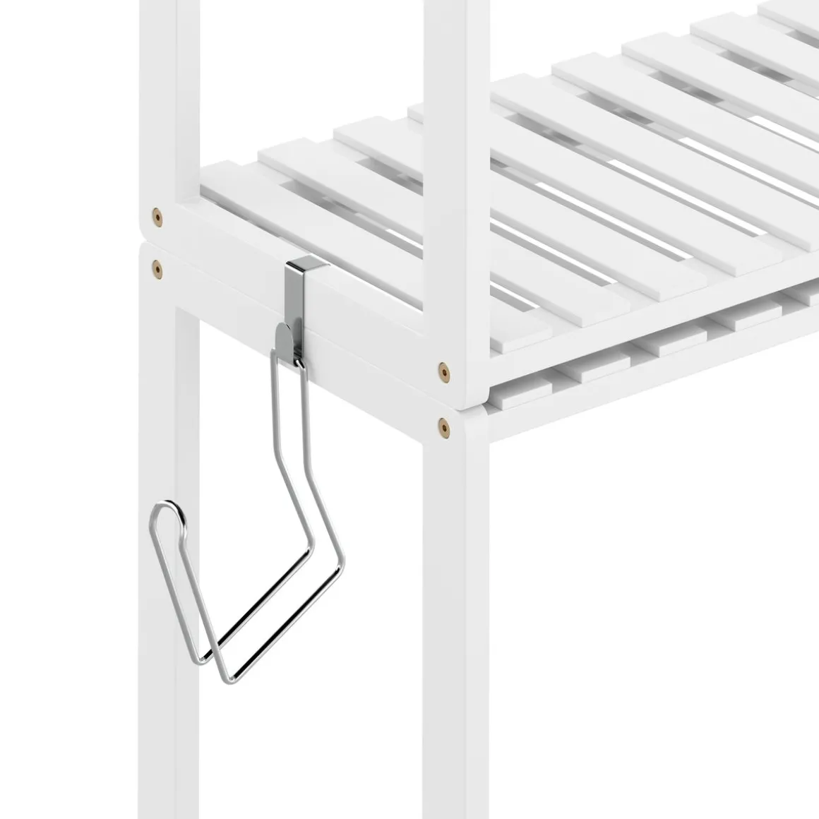 Toilettenregal Bambus 63 x 26 x 163 cm weiss