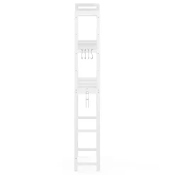 Toilettenregal Bambus 63 x 26 x 163 cm weiss