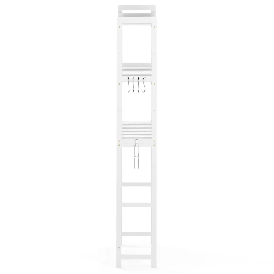 Toilettenregal Bambus 63 x 26 x 163 cm weiss