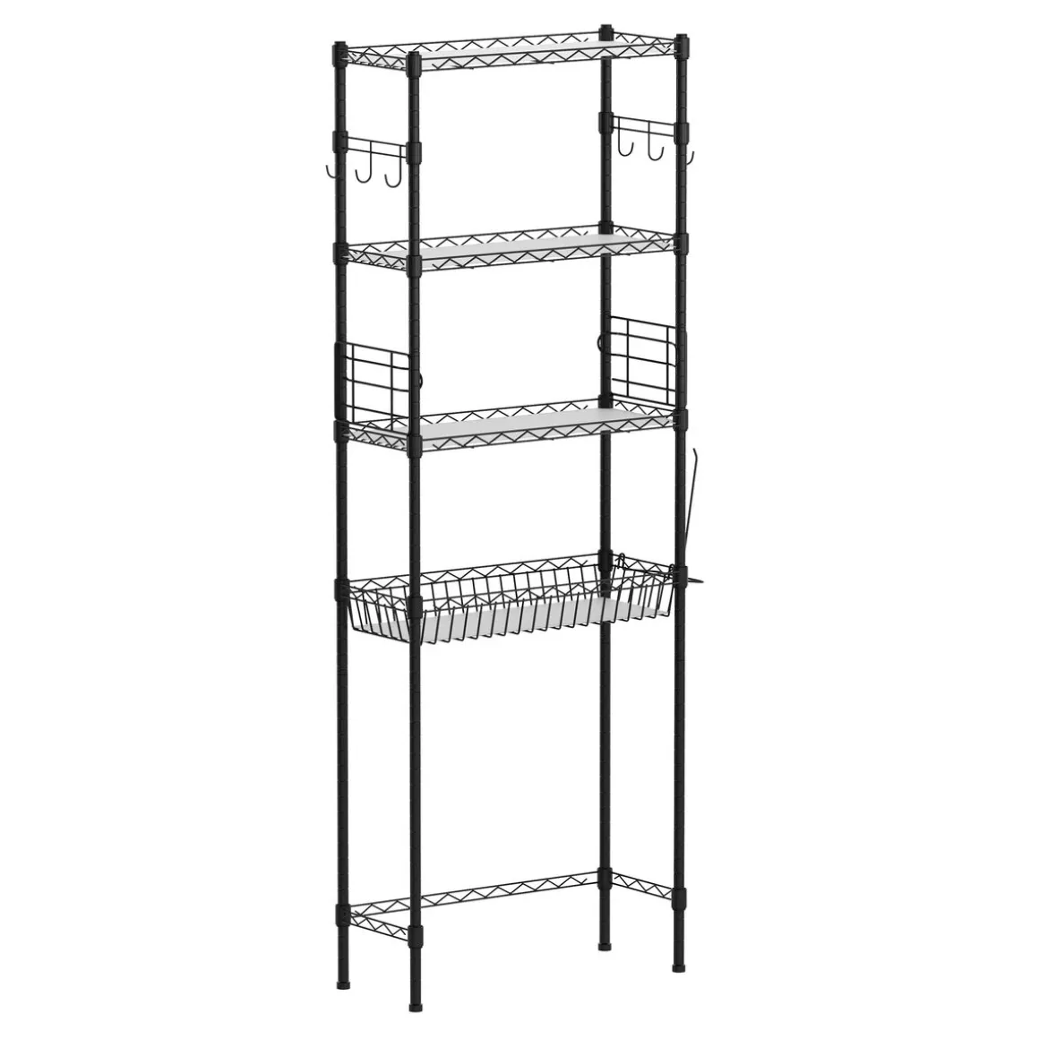 Toilettenregal Metall 60 x 25 x 171 cm schwarz