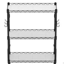 Toilettenregal Metall 60 x 25 x 171 cm schwarz