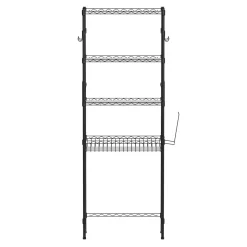 Toilettenregal Metall 60 x 25 x 171 cm schwarz