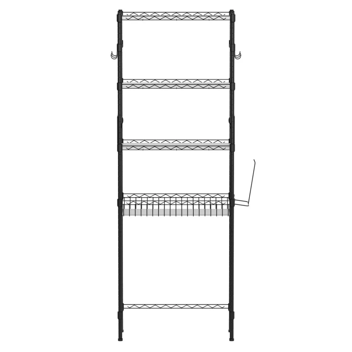 Toilettenregal Metall 60 x 25 x 171 cm schwarz