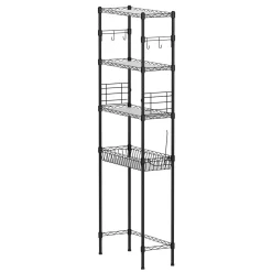 Toilettenregal Metall 60 x 25 x 171 cm schwarz