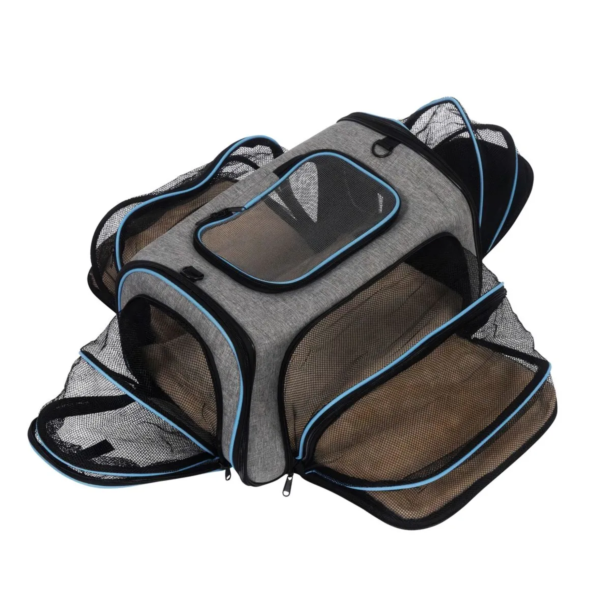 Transportbox für Haustiere erweiterbar 45 x 28 x 28 cm grau